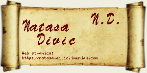 Nataša Divić vizit kartica